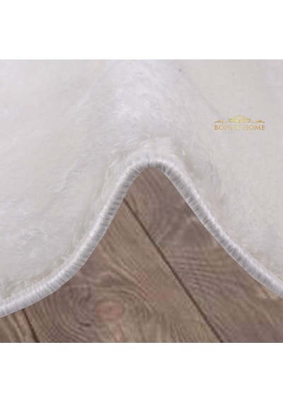 Bonny Home Elite Beyaz 100x100 Cm Yuvarlak Peluş Banyo Paspası Ka Beyaz