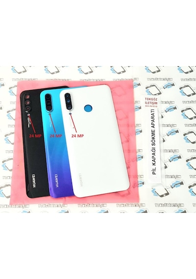 Tkgz - P30 Lite Arka Pil Batarya Kapağı ( Kamera Lensli 24 Mp ) (519535668) Mavi