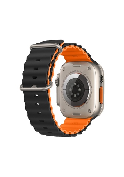 E2m  Apple Uyumlu  Watch  38-40-41mm Krd-28 Ocean Çift Renkli Siyah Kordon