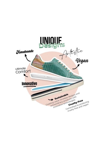 Kadın Vegan Deri Yeşil Sneakers - You Are A Sleepy Red Panda Tasarım Çok Renkli