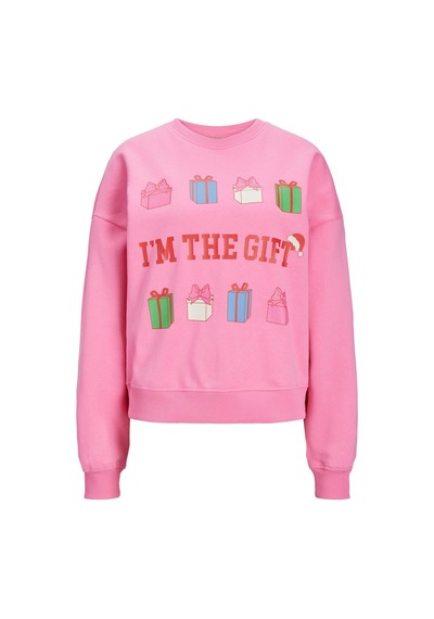 Jjxx Bisiklet Yaka Rahat Kesim Pembe Kadın Sweatshirt 12250198 Pembe