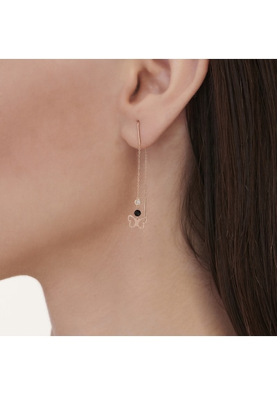 Altınbaş Pırlanta Spinel Taşlı Kelebek Küpe INT188P-14K