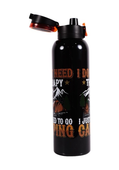 Herevin 161407-839 Askılı Desenli Su Şişesi 750 Ml Siyah