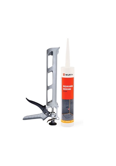 Würth Duşakabin Silikonu Şeffaf Su Geçirmez Ve Sızdırmaz 310 Ml + Silikon Tabancası Şeffaf
