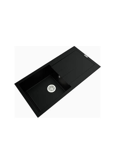Polex Cristalüx Granit Evye P-X1 Siyah Tezgah Altı Ve Tezgah Üstü Mutfak Evyesi 98x49.5 CM