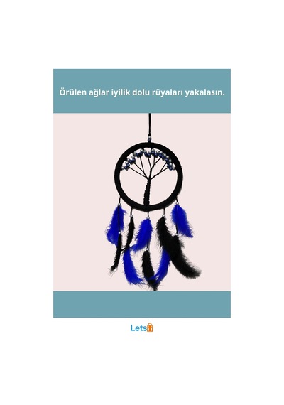 Mavi İncili Hayat Ağacı Rüya Kovanı Dream Catcher 1 Adet