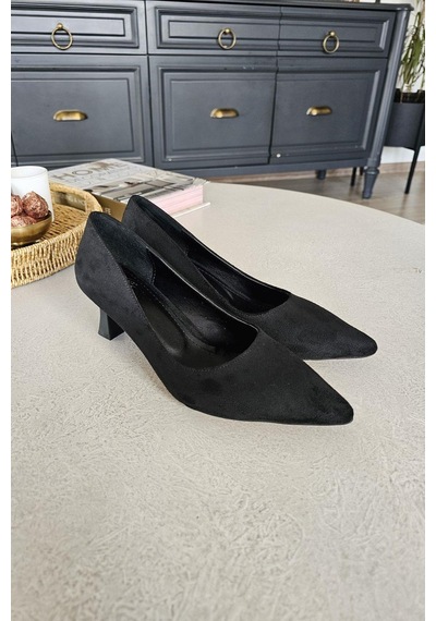 Ops 10 1899 Topukla Kadın Kadeh Topuklu Stiletto Siyah Süet