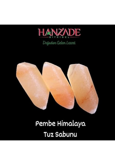 Hanzade Bitkisel Himalaya Tuz Sabunu 300-350 Gr Zengin Mineralli Doğal Saf Pembe Himalaya Kaya Tuzu Sabunu Doğal Peeling Acı Badem