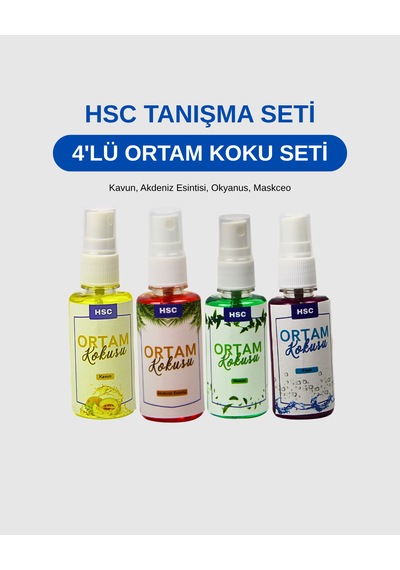 4'lü Ortam Kokusu Seti - 50cc Sprey Ferahlatıcı Taşınabilir Ortam Kokusu Seti Fresh