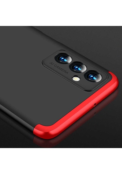 Samsung Uyumlu Galaxy M23 Kılıf Zore Ays Kapak Siyah-Kırmızı