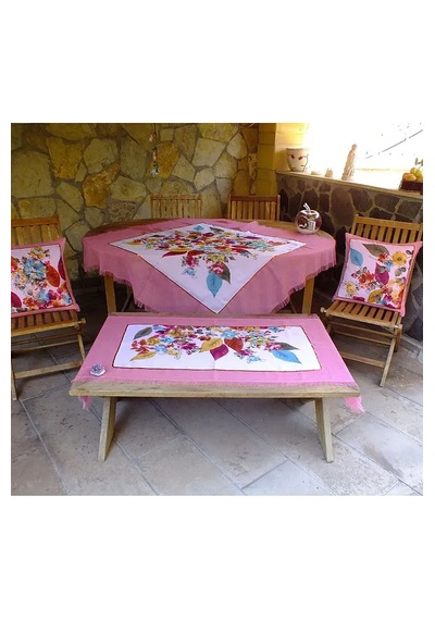 Rustik Şıklık Masa Ve Runner Set Kırlent Kılıfı