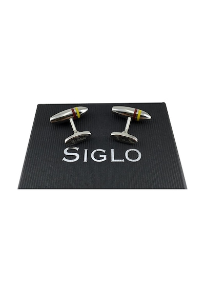 Siglo Sarı Kırmızı Çizgili Model Kol Düğmesi