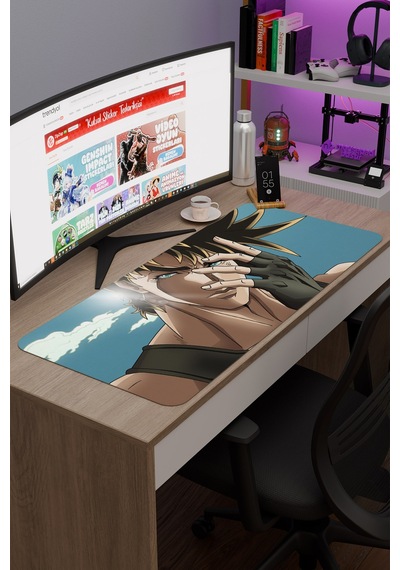 Jojo No Kimyou Na Bouken V3 - 90x40 Xxl Gaming Kauçuk Kaymaz Taban Mouse Pad Fare Altlığı