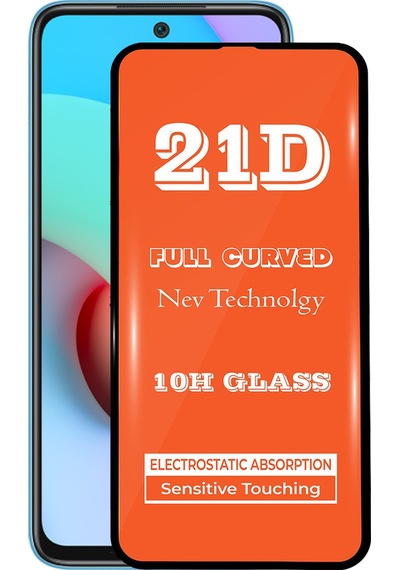 Xiaomi Redmi Redmi 10 ile Uyumlu Tam Kaplayan 21D Temperli Ekran Koruyucu Cam