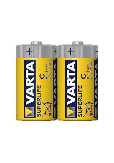 Varta 2014 Superlife Çinko Karbon Manganez Orta Boy C Pil 2'li