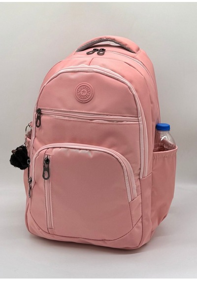 Pudra Vizon Unisex Okul Çantası Su Geçirmez Kumaş Unisex Okul Sırt Çantası 1700 Pembe