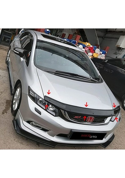 Honda Civic Fb7 2012-2015 Ön Kaput Koruyucu Rüzgarlığı Piano Honda Civic Fb7 2012-2015 Ön Kaput Koruyucu Rüzgarlığı Piano