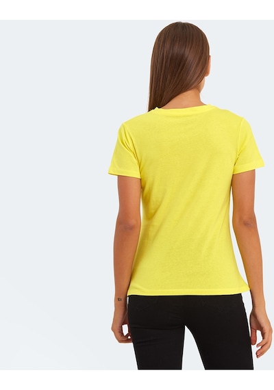 Slazenger KRISTEN I Kadın V Yaka Sarı Tişört
