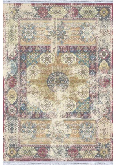Pembe Vintage Dokuma Pamuk Tabanlı Kaymaz Kilim Klm102n11