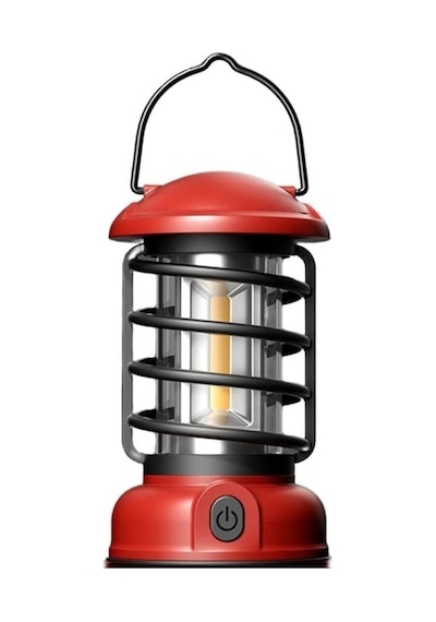 Madfox Vintage Glamping Kamp Lambası 1200mah 18650 300 Lümen Red Çok Renkli