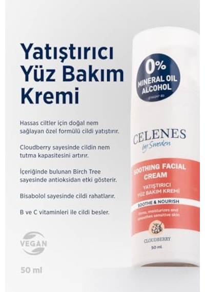 Celenes Cloudberry Yatıştırıcı Yüz Bakım Kremi Kuru Ve Hassas Ciltler 50 Ml