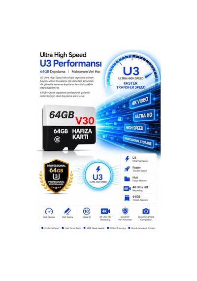 64gb Hafıza Kartı Class 10 Video Kayıt