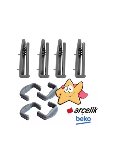 Arçelik 6232s Uyumlu Ön-arka Ray Tutucu / Kapağı 8 Adet