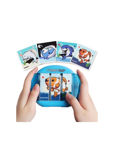 Gokidy 4 Farklı Eğlenceli Dönen Puzzle Mavi