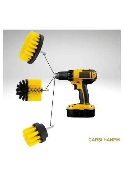 Çarşı Hanem 3 Lü Set Matkap Ucuna Takılabilen Temizleme Fırçası