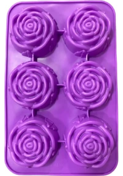 Silikon Gül Desenli Sabun Mum Kek Çikolata Kalıbı Goldcakes