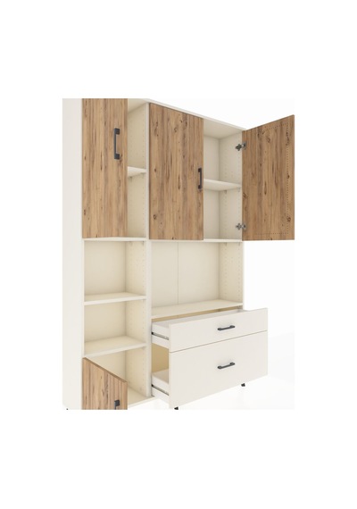 Arges Dolap 7 Raflı 2 Çekmeceli 5 Kapaklı 132x30x195 Aytaşı-ç... Aytaşı