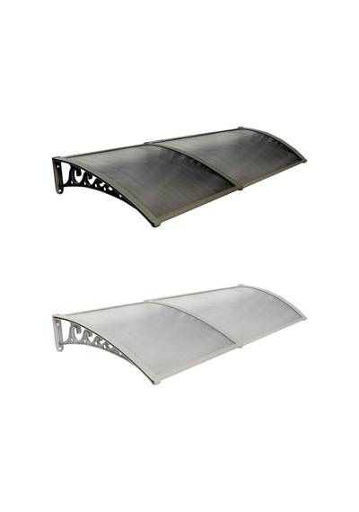 Plastik Ayak 6mm Levhalı Pratik Sundurma 100x300 Cm Antrasit Gri