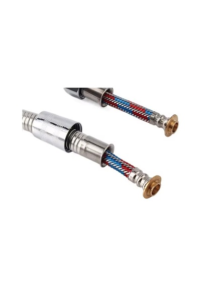 Premium Kalite 150 Cm Çelik Örgülü Krom Kaplama Duş Hortumu Duş Spirali G 1/2" Gri Krom Kaplama Diğer