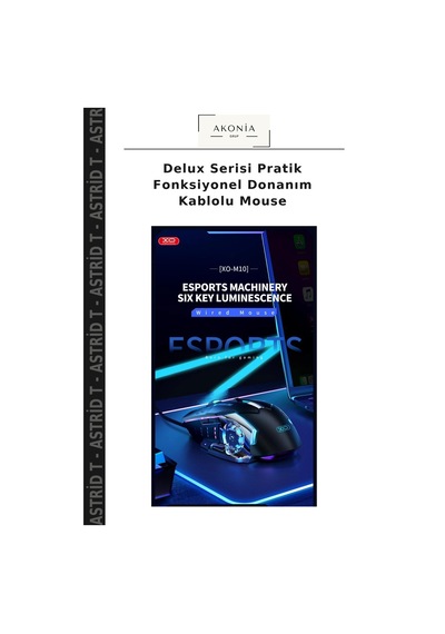 Delux Serisi Pratik Fonksiyonel Donanım Kablolu Mouse M10