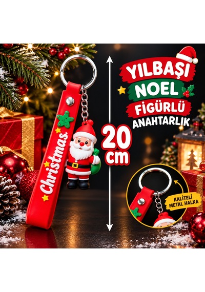 Vıp 9 Adet Noel Anahtarlık Yılbaşı Hediyesi Christmas Keychain Noel Figürlü Anahtarlık Noel Hediyesi