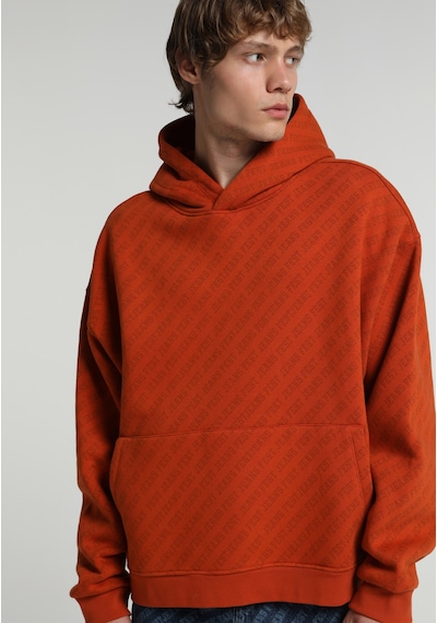 Colin's Colins Oversize Fit Kapüşonlu Baskılı Erkek Kahverengi Sweatshirt Cl1083414 Q1.v2 Cor Cinnamon
