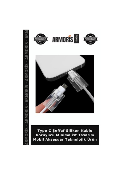 Type C Şeffaf Silikon Kablo Koruyucu Minimalist Tasarım Mobil Aksesuar Teknolojik Ürün