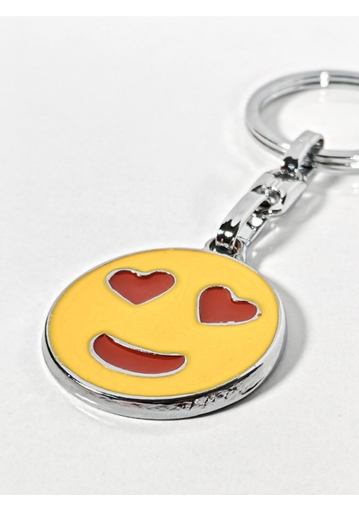 Kalp Gözlü Emoji Metal Anahtarlık Sevgi Temalı Emoji Anahtarlık Çok Renkli