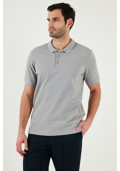 Buratti Pamuklu Regular Fit Düğmeli Erkek Polo Yaka T Shirt 5902127 Kül