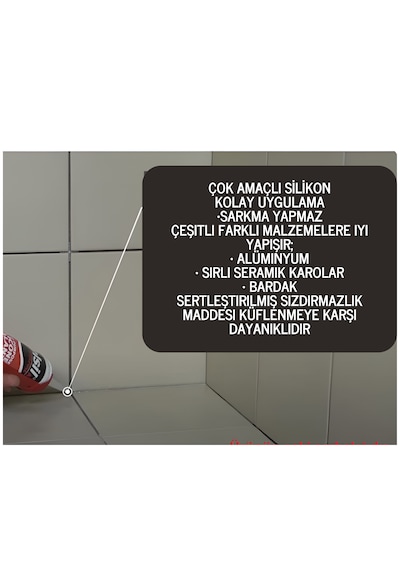 2 Adet Mutfak Ve Banyo Silikonu Küflenme Yapmaz Duşakabin Şeffaf