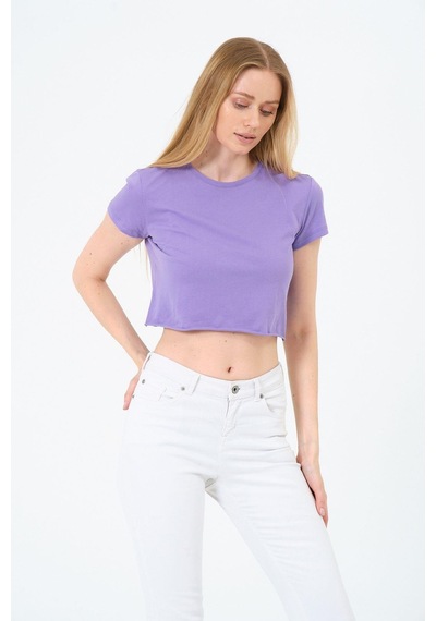 Kadın Kısa Kollu Oversize Crop Çok Renkli