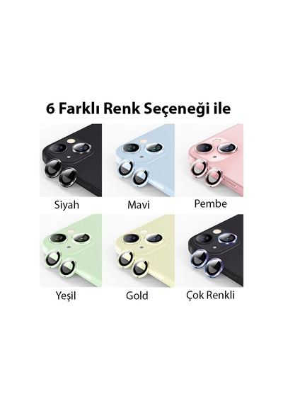 Ally Apple iPhone Uyumlu 15/15 Plus Tempered Kamera Lens Koruma Camı- 5775