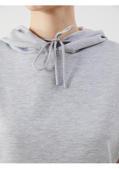 Lcw Modest Gri Kanguru Cepli Kadın Hoodie