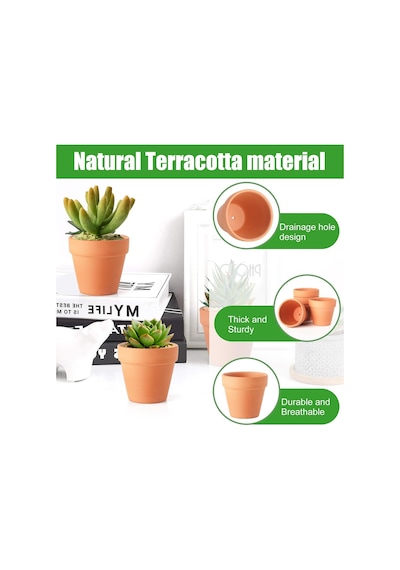 Terra Cotta Saksı, 24'lü Paket 7,5 Cm Mini Kil Saksı, Drenaj Delikli Kaktüs Çiçek Kreş Pişmiş Toprak Saksılar İç/dış Mekan Etli Bitkiler İçin, El Sanatları, Düğün Hediyesi