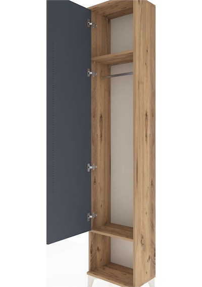 Arges Dolap 2 Raflı Tek Kapaklı Tek Askılı 44x30x221 Çam-antr... Çam