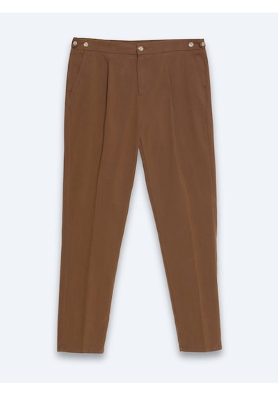 Kip Bakır Düz Dokuma Regular Fit Casual Pamuk Karışımlı Pantolon