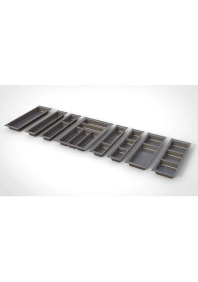 Mutfak, Modüler Kaşıklık Seti, Antrasit, 114 x 48 cm (Enden-Boydan 3,5 cm Kesilebilir)