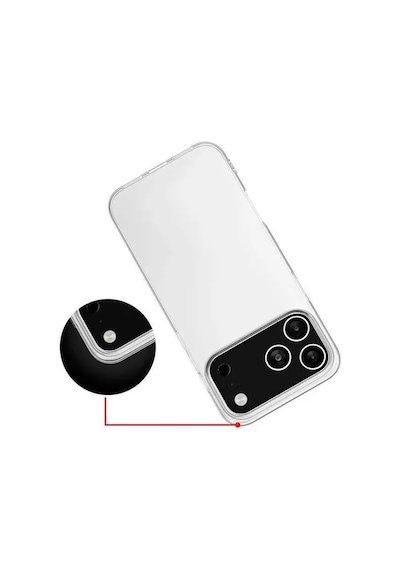 Apple Uyumlu iPhone 17 Pro Şeffaf Kılıf Silikon Ve Esnek Seffaf