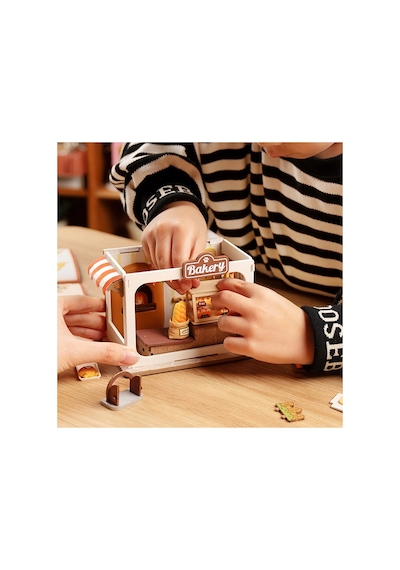 Mini Fırın 3d Puzzle Ahşap Minyatür Maket Kiti Dıy Kendin Yap