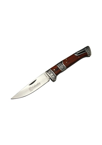 Mb3936a Kahverengi Av / Kamp Çakısı 20cm- Manuel, İşlemeli, Kemerlikli, Ahşap Sap Çok Renkli